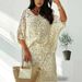 Elegant Crochet Lace Openwork Knit Cardigan With Flared Sleeves And Matching Midi Skirt Set, Boho Chic Loose Fit Short Top For Women_ecoleips.com