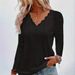 Women's Clothing Women's Long Sleeve Lace Patchwork Hollow Out Top Fashionable Spring Blouse Style For Formal & Casual For Women_ecoleips.com