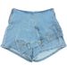 2025s F207 Women's Jeans Low Waist Patchwork Slim Fit Stretch Irregular Trendy Denim Shorts_ecoleips.com
