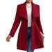 Women's Wool-Like Trench Coat – Fall/Winter Slim-Fit Notched Lapel Coat With Single Button Closure (Black/Red/Camel/Khaki, S-2xl)_ecoleips.com
