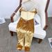 Lacema Spirit Snake Fable Exotic Mythical Style Golden Jacquard Fish Bone Splicing Design Strap Hoodie_ecoleips.com