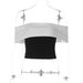 2025 Summer New Arrival: Elegant Off-shoulder Black And White Color-blocked Design, Slim-fit, Waist-cinching, Slimming,_ecoleips.com