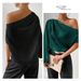 Women's Clothing Shoulder Long Sleeve T-Shirt Sexy Shoulder Loose Shoulder Temperament Women's Slant Collar Top_ecoleips.com