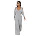 Moya Textile Women's Ribbed Cape Vest Jumpsuit Long Sleeved Casual Fashion_ecoleips.com
