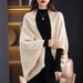 Women's Versatile Knit Shawl Scarf Wrap - Oversized Open Front Cardigan Cape In Solid Colors For Fall & Winter_ecoleips.com