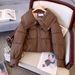Women's Clothing Puffer Jacket Oversized Thickened Fashionable Large Lapel Korean Style Short Coat For Petite Height Enhancement_ecoleips.com