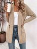 Lightweight Soft Knit Cardigan Open Front Adjustable Side Button Waist Oversized Loose Mid Length Layering Jacket_ecoleips.com