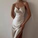 Women’s Clothing Fashion Suspender Backless Sexy Slit Dress Dress_ecoleips.com