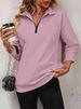 2026 Foreign Trade Women's Half-Zip Long Sleeve Sweatshirt Fashion Pullover Hoodie For Women_ecoleips.com