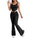 Voya European And American Women's Design High Flared Pants,2026 Summer New Style, Waist-cinching Black Pants That Are Long Enough To Reach The Floor
_ecoleips.com