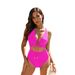 Women's Clothing One Piece Swimsuit Sexy Vacation Bikini Tummy Cover Hollow Out Cross Body For Hot Spring_ecoleips.com