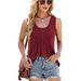 European And American Cross-Border Trade 2025 Spring/Summer New Striped Pleated Solid Color Round Neck Loose Vest_ecoleips.com