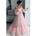 One-Shoulder Mesh Wedding Dress – Elegant Long Sleeve Gown With Full Skirt (Pink/Yellow/Blue, S-XXL)_ecoleips.com