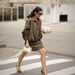Wholesale Women's Fashion Bomber Jacket Bat Sleeve Zipper Casual Top No_ecoleips.com