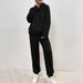 Cross-Border 2025 Autumn Winter New European And American Casual Women's Clothing Solid Color Plush Hooded Sleeve_ecoleips.com