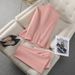 Women's Clothing Women's Suit Sets - Professional Blazer & Pants Outfit For Office, Interview, Host | Stretch Polyester | Black/White/Pink_ecoleips.com