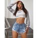 Women's High Rise Ripped Denim Shorts Summer Casual Distressed Raw Hem Baggy Jean Short Fashion Loose Fit Pocket Jeans_ecoleips.com