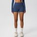 K Solid Color High-Waist Fitted Tummy Control Yoga Shorts Running Fitness Sports 3/4 Leggings For Women_ecoleips.com