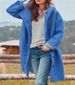 Trendy Oversized Hooded Wool Coat For Women - Long Sleeve Polo Collar Casual Fall Winter Blazer (Rose Red, Blue, Gray, Green, Black)_ecoleips.com