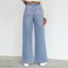 Women's Mid-Rise Casual Jeans Elastic Waist Drawstring Embroidered Bow Stretch Cotton Denim for Spring/Autumn & Summer_ecoleips.com