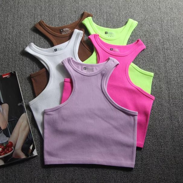 French-Inspired Sweet & Spicy Workout Top - Off-Shoulder High Neck Sports Vest, Breathable Quick-Dry Knit For Running & Gym_ecoleips.com