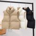 K Women's New Short Cotton Vest With Thickening And Collarless European And American Style Jacket._ecoleips.com