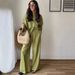 Women's Clothing spring new style loose shirt wide leg pants casual suit_ecoleips.com