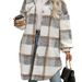 Warm Plaid Wool Coat For Women – Oversized Long Sleeve Trench Coat (4 Classic Colors, Thickened Winter Style)_ecoleips.com