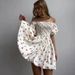 2025 European And American New Style French Girl Floral Square Neck Sleeve Chiffon Sweet Short Dress Women's Wholesale_ecoleips.com