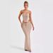Women's Clothing Sexy Trendy Backless Tube Top Hip Long Skirt Knitted Suit_ecoleips.com