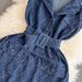 Women's Clothing Denim Skirt Retro Suit Collar Diamond Pattern Mechanism Waist Slimming Dress_ecoleips.com