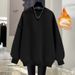 Heavyweight Pure Cotton Sweatshirt For Men And Women, Same Style, Spring Season, Fleece-lined, Thickened, Loose Fit,_ecoleips.com