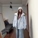 girl Blue Large Fur Collar Jacket Women, Short Style, 2025 Winter New Thickened White Duck Down Parka For Petite Figures_ecoleips.com