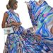 Women's Clothing Long Skirt Chiffon Suspender Blue High Waist Temperament Printed Dress_ecoleips.com
