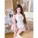 Sweet And Pure College Style Sleeveless Shirt With Ruffled Edges + Slim-Fit Skirt Two-Piece Set For Women_ecoleips.com
