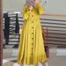 Women's Cotton And Linen Art Retro Casual Loose Large Size Round Neck Ruffle Dress_ecoleips.com