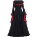 K European And American Medieval Retro Hooded Dress With Square Collar, Lace Up, Flared Sleeves, And Large Swing Skirt_ecoleips.com