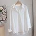 Women's Clothing Color Loose Niche Long Sleeved White Shirt Women's Autumn Version Of Layered Tops_ecoleips.com