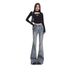 Vintage Washed Micro-flare Jeans, High-waisted, Tight-fitting, Butt-lifting, Height-enhancing, Slimming,_ecoleips.com
