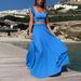 Women's Clothing Sexy Elegant Elastic Lace Solid Color Long Skirt Two Piece Suit_ecoleips.com