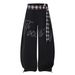 Women's Trendy Hip Hop Wide Leg Casual Pants Free Belt Street Dance Jazz Curved Pants for Summer Spring Autumn Fashion_ecoleips.com