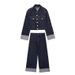 Cross-Border European American Women's Clothing INS Hot-Selling Denim Jacket And Flared Cuffed Pants Set_ecoleips.com