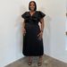 plus Size Women's Elegant Ruffle Skirt Dress N8169 European American Style Versatile Clothing for Women_ecoleips.com