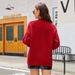 Elegant V-Neck Cardigan Sweater – Oversized Open Front Knit With Cable Stitch (S/M/L/XL, Red/Navy/, Cozy Lambswool Blend For Fall/Winter)_ecoleips.com