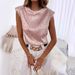 Women's Clothing T-shirt Loose Casual Satin Short Sleeve_ecoleips.com