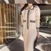Women's Style Chic Retro Color Block Knit Dress Elegant Pleated Loose Long Skirt_ecoleips.com