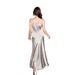2025 Summer Atmosphere Goddess Style High-End Design Silver Satin Set Women's Top And Skirt_ecoleips.com