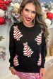 Christmas Tree 3D Embroidered Sweatshirt – Festive Glitter Pullover For Women (S/M/L/XL, Black/Green/Red)_ecoleips.com