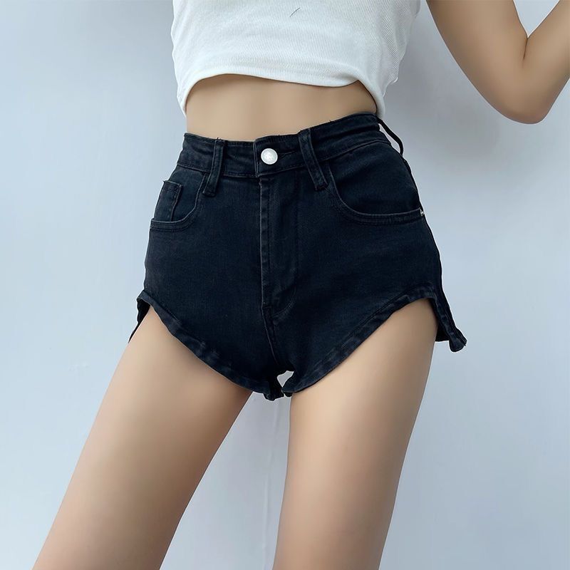 European And American Style Sexy High-waisted Denim Shorts 2024 New Model, Tight-fitting, Hip-lifting, Revealing Hot_ecoleips.com