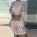 Fashion Lace Embroidery Long Dress Elegant Half Turtleneck Hollow Out Women Dress New Spring Ladies Lantern Sleeve Party Dresses_ecoleips.com